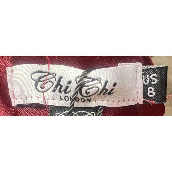 Chi Chi DREAM DATE OFF SHOULDER CROCHET LACE MIDI DRESS in Red NWT Size 8 - Picture 4 of 6